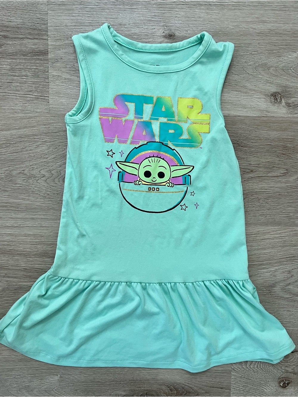Star Wars Grogu Girls XS 4/5 Colorful Pastel Dress Disney
